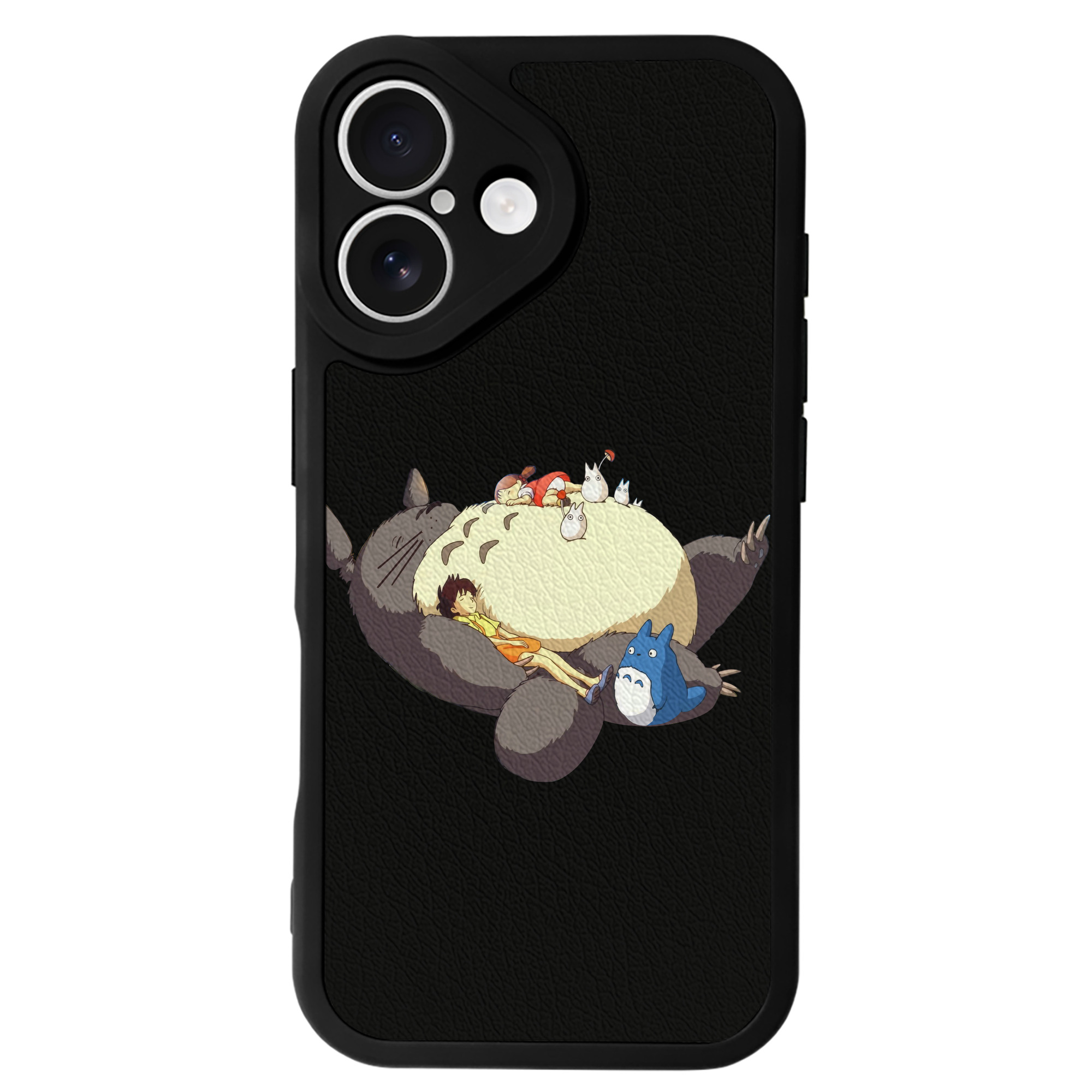 （画像用） となりのトトロ 草壁メイ 草壁サツキ My Neighbor Totoro Satsuki Kusakabe Mei Kusakabe 【iPhone 16シリーズ対応】シリコンスマホケース（レザー調） 材質：シリコン
